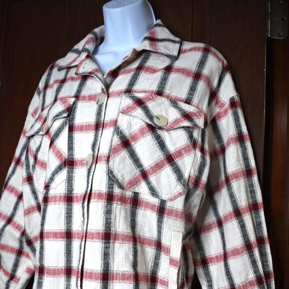 Zara Plaid Oversized Boxy Shirt Jacket Women’s Small Italian Fabric Shacket - Picture 4 of 14